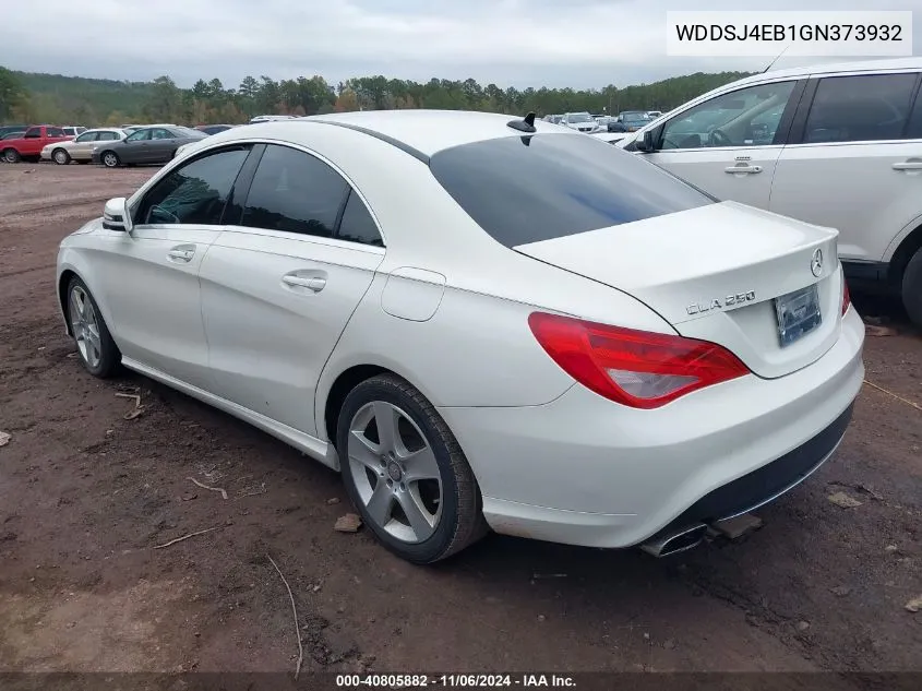 2016 Mercedes-Benz Cla 250 VIN: WDDSJ4EB1GN373932 Lot: 40805882