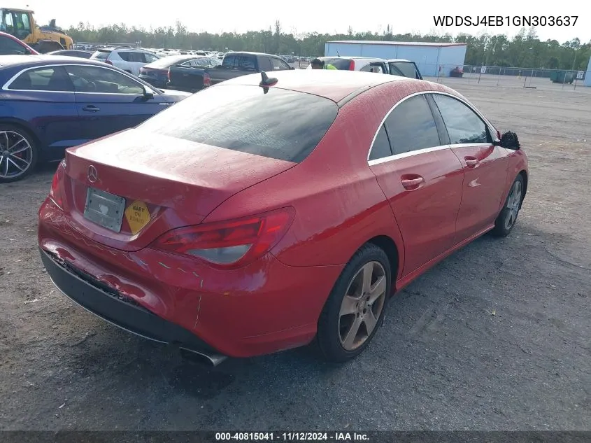 2016 Mercedes-Benz Cla 250 VIN: WDDSJ4EB1GN303637 Lot: 40815041