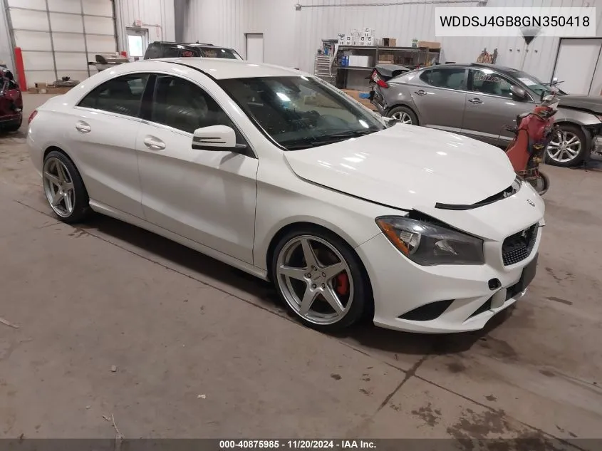 2016 Mercedes-Benz Cla 250 4Matic VIN: WDDSJ4GB8GN350418 Lot: 40875985