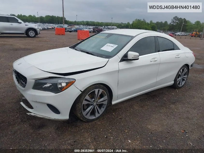 2017 Mercedes-Benz Cla 250 4Matic VIN: WDDSJ4GB4HN401480 Lot: 39353981