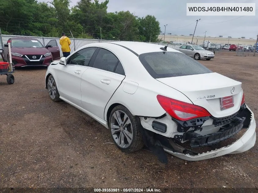 2017 Mercedes-Benz Cla 250 4Matic VIN: WDDSJ4GB4HN401480 Lot: 39353981