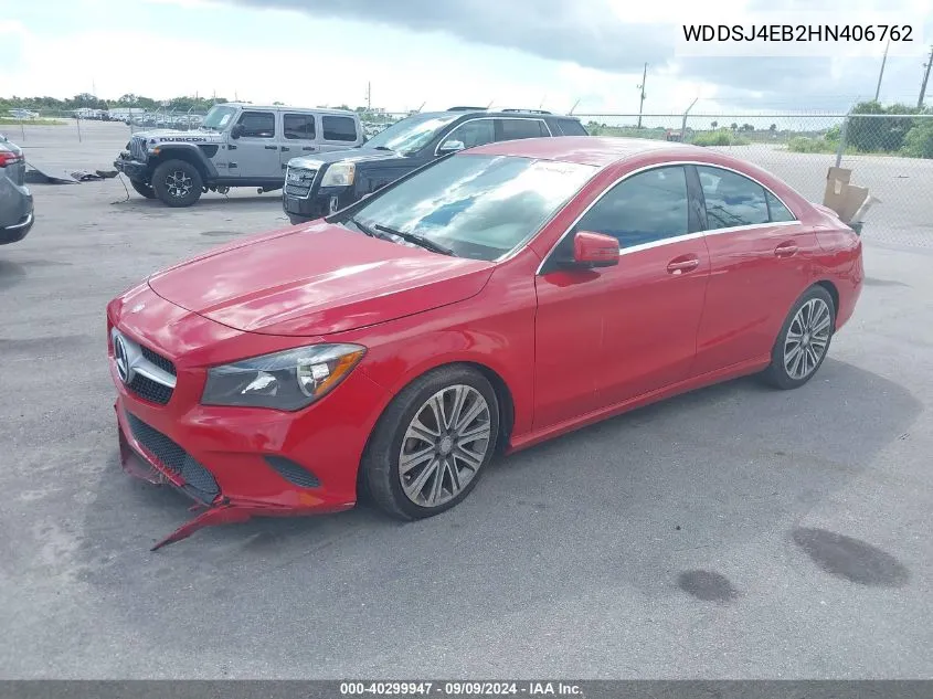 2017 Mercedes-Benz Cla 250 VIN: WDDSJ4EB2HN406762 Lot: 40299947