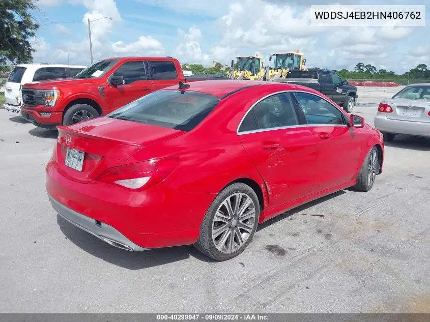 2017 Mercedes-Benz Cla 250 VIN: WDDSJ4EB2HN406762 Lot: 40299947