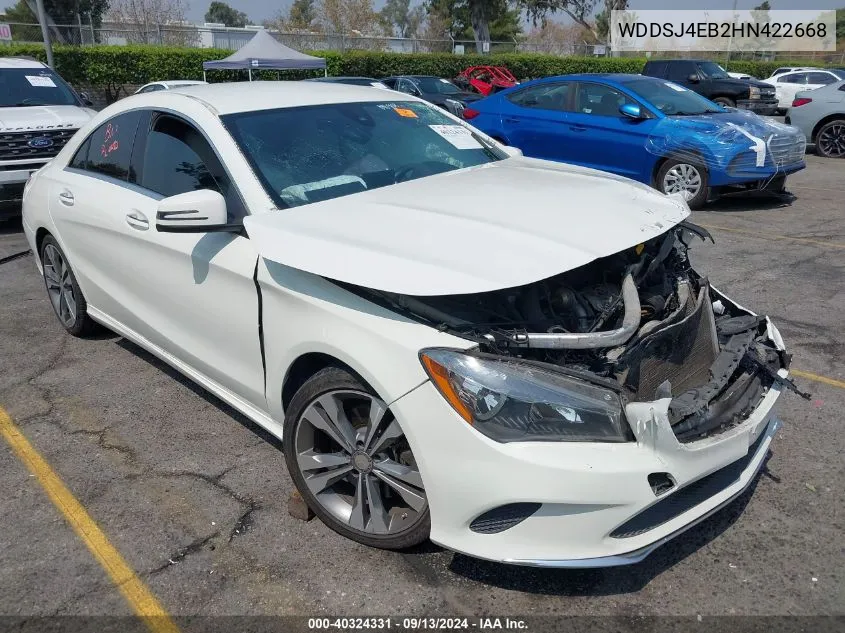 2017 Mercedes-Benz Cla 250 VIN: WDDSJ4EB2HN422668 Lot: 40324331