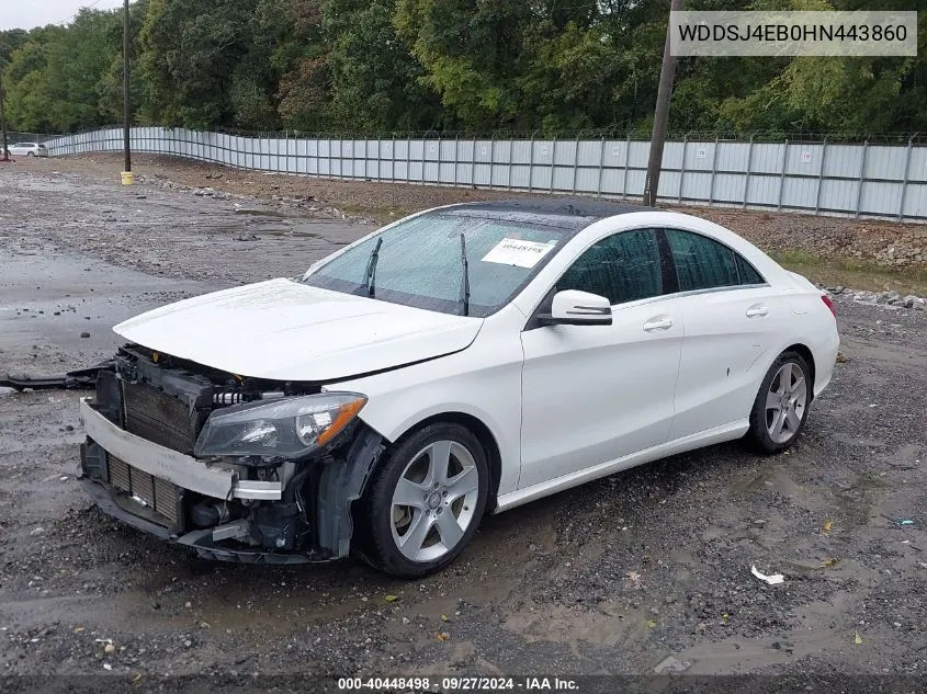 2017 Mercedes-Benz Cla 250 VIN: WDDSJ4EB0HN443860 Lot: 40448498