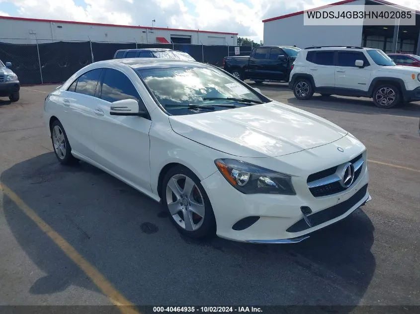 2017 Mercedes-Benz Cla 250 4Matic VIN: WDDSJ4GB3HN402085 Lot: 40464935