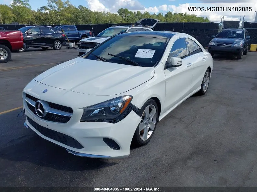 2017 Mercedes-Benz Cla 250 4Matic VIN: WDDSJ4GB3HN402085 Lot: 40464935