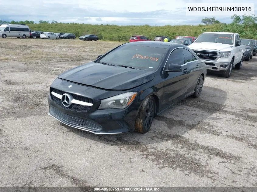 2017 Mercedes-Benz Cla 250 VIN: WDDSJ4EB9HN438916 Lot: 40538759