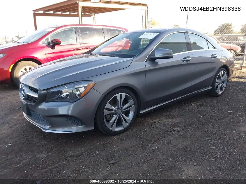 2017 Mercedes-Benz Cla 250 VIN: WDDSJ4EB2HN398338 Lot: 40699392