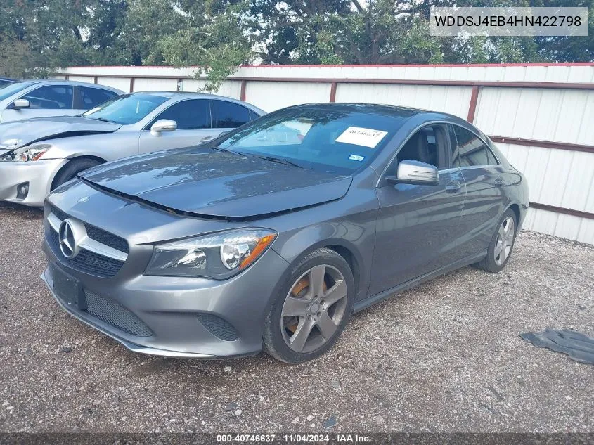 2017 Mercedes-Benz Cla 250 VIN: WDDSJ4EB4HN422798 Lot: 40746637