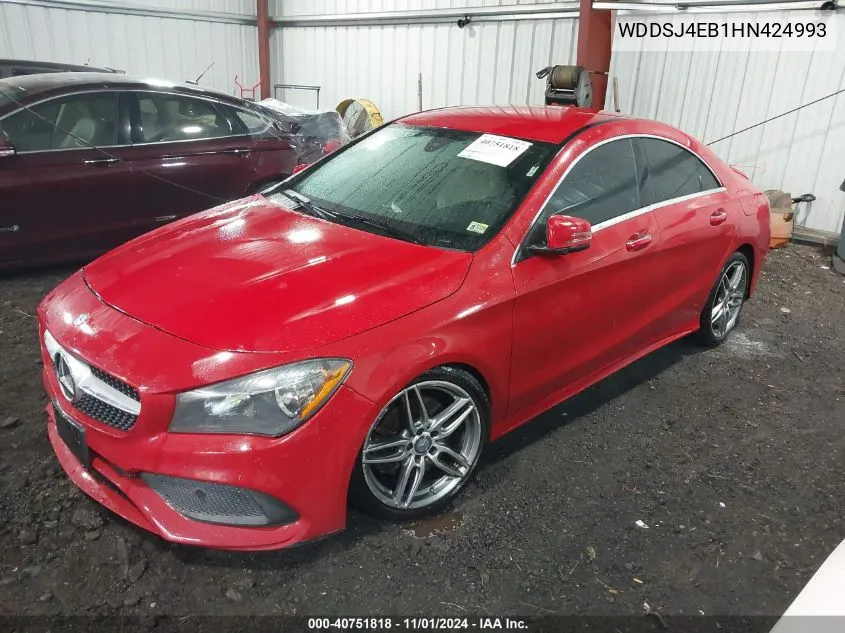 2017 Mercedes-Benz Cla 250 VIN: WDDSJ4EB1HN424993 Lot: 40751818