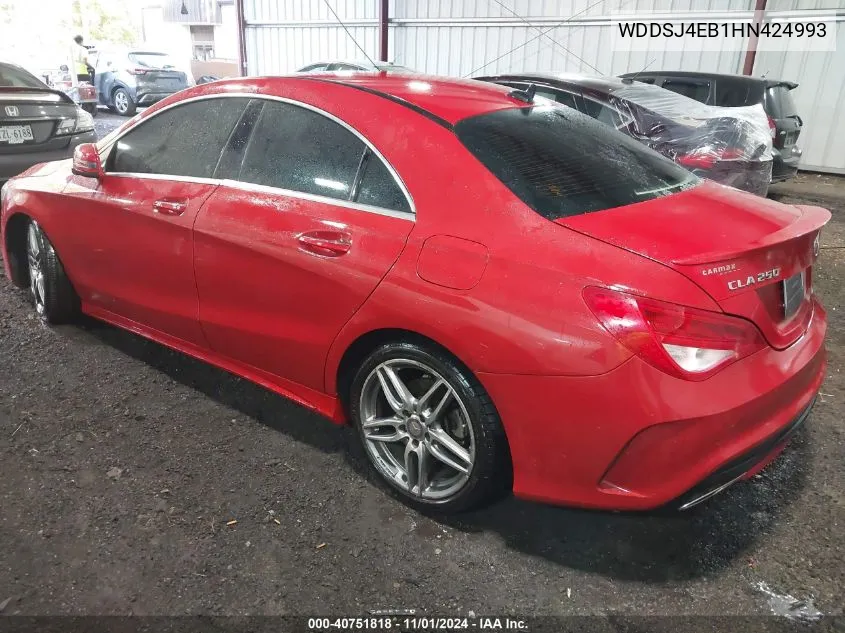 2017 Mercedes-Benz Cla 250 VIN: WDDSJ4EB1HN424993 Lot: 40751818