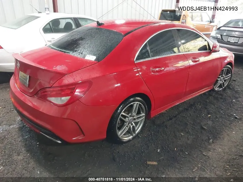 2017 Mercedes-Benz Cla 250 VIN: WDDSJ4EB1HN424993 Lot: 40751818