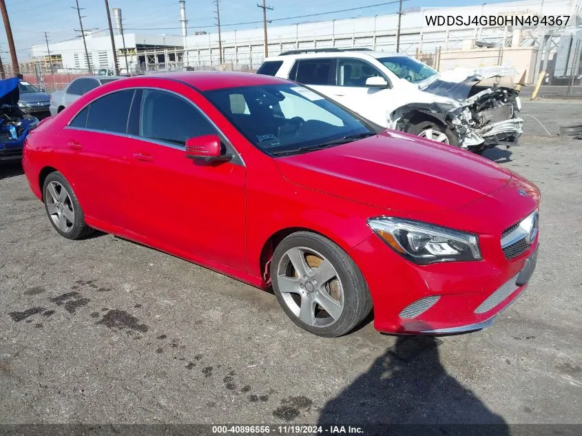 2017 Mercedes-Benz Cla 250 4Matic VIN: WDDSJ4GB0HN494367 Lot: 40896556