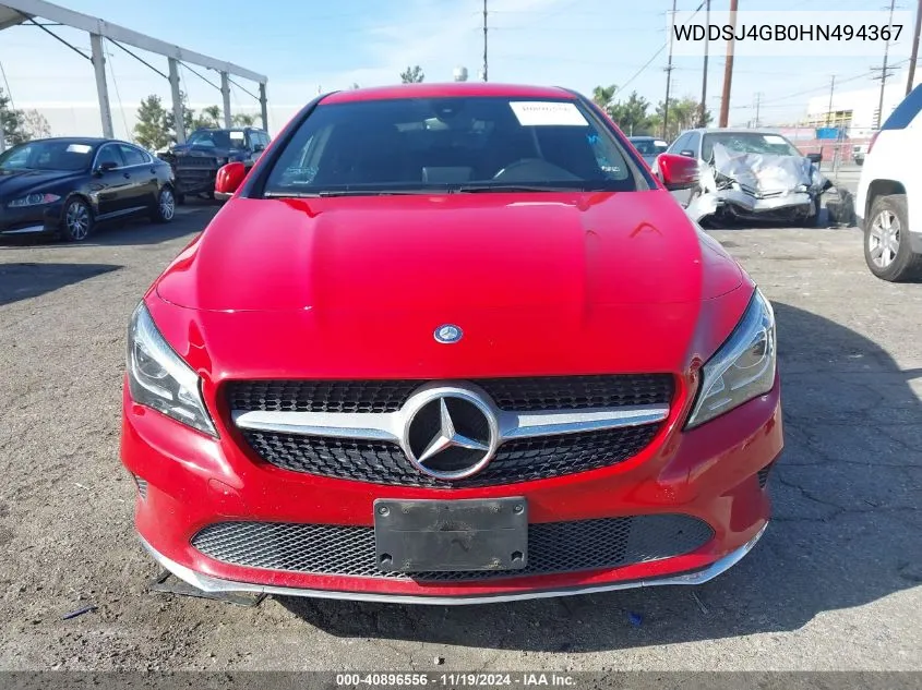 2017 Mercedes-Benz Cla 250 4Matic VIN: WDDSJ4GB0HN494367 Lot: 40896556