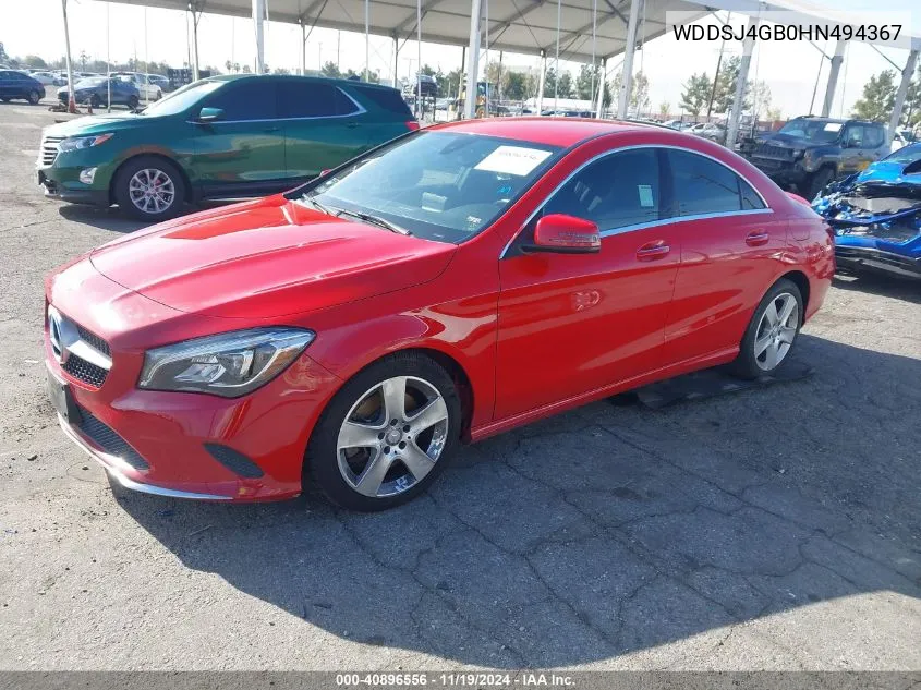 2017 Mercedes-Benz Cla 250 4Matic VIN: WDDSJ4GB0HN494367 Lot: 40896556