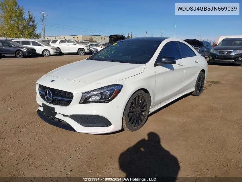 2018 Mercedes-Benz Cla VIN: WDDSJ4GB5JN559039 Lot: 12123994