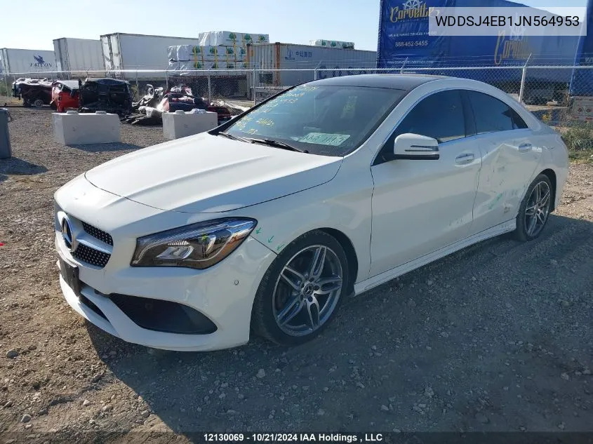 2018 Mercedes-Benz Cla VIN: WDDSJ4EB1JN564953 Lot: 12130069