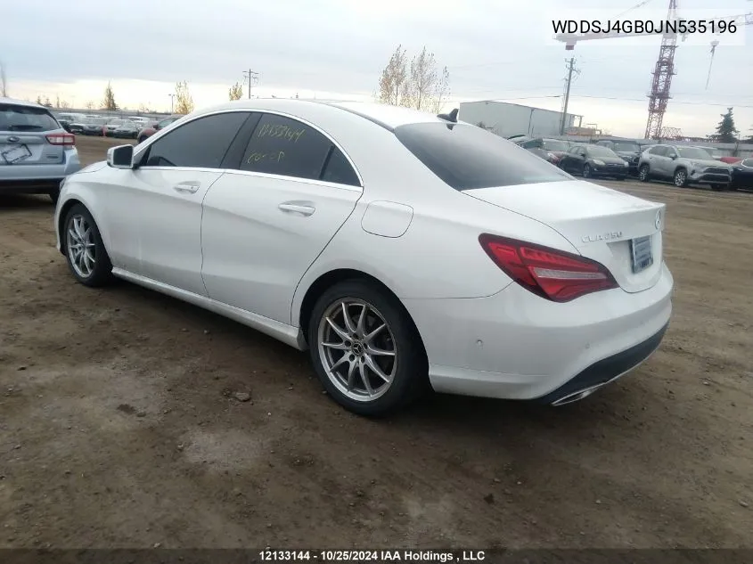 2018 Mercedes-Benz Cla VIN: WDDSJ4GB0JN535196 Lot: 12133144