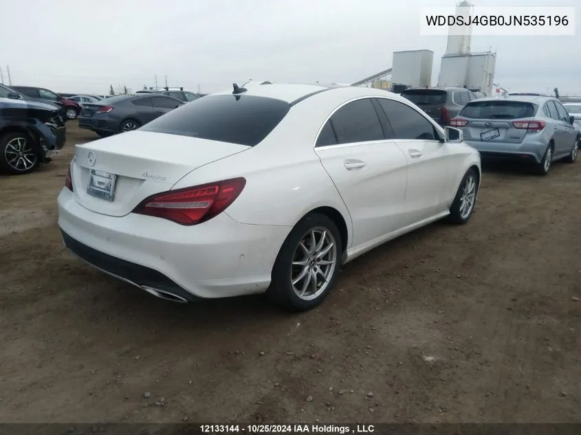 2018 Mercedes-Benz Cla VIN: WDDSJ4GB0JN535196 Lot: 12133144