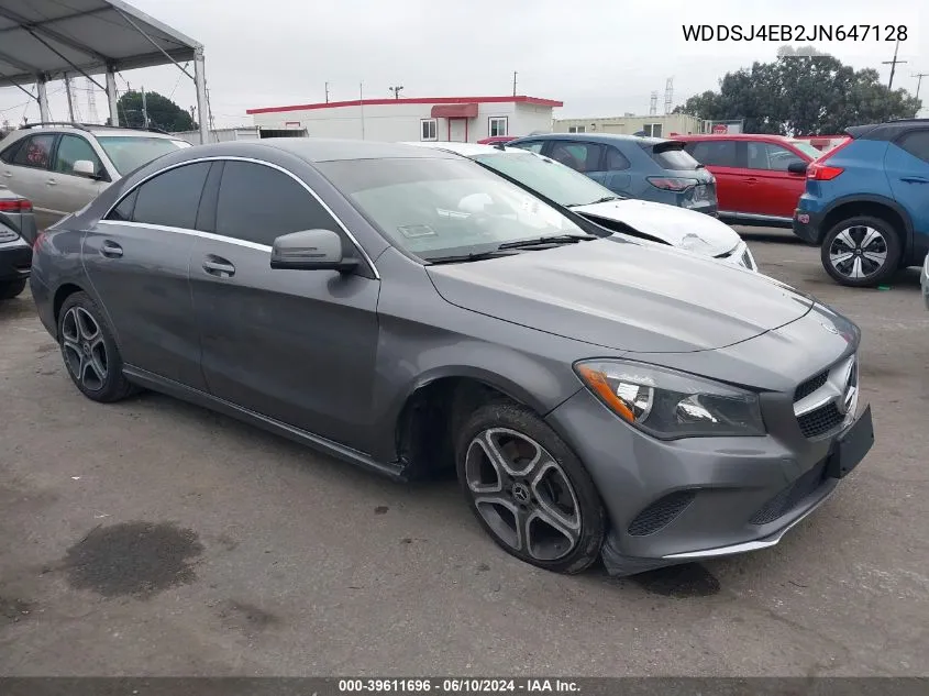 2018 Mercedes-Benz Cla 250 VIN: WDDSJ4EB2JN647128 Lot: 39611696