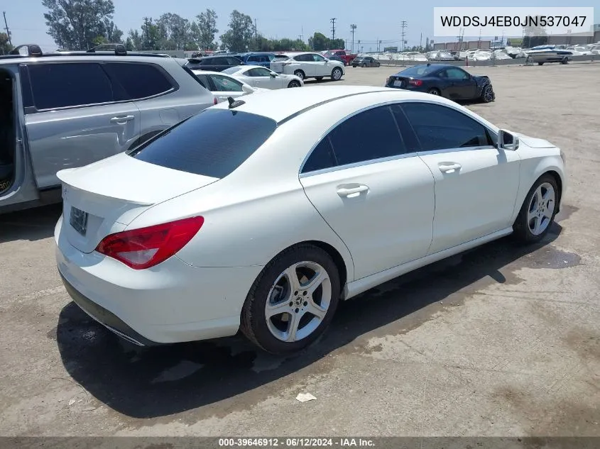 2018 Mercedes-Benz Cla 250 VIN: WDDSJ4EB0JN537047 Lot: 39646912