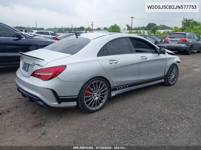 2018 Mercedes-Benz Amg Cla 45 4Matic VIN: WDDSJ5CB2JN577753 Lot: 39916300