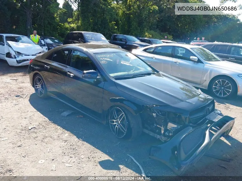 2018 Mercedes-Benz Cla 250 4Matic VIN: WDDSJ4GB0JN650686 Lot: 40000510