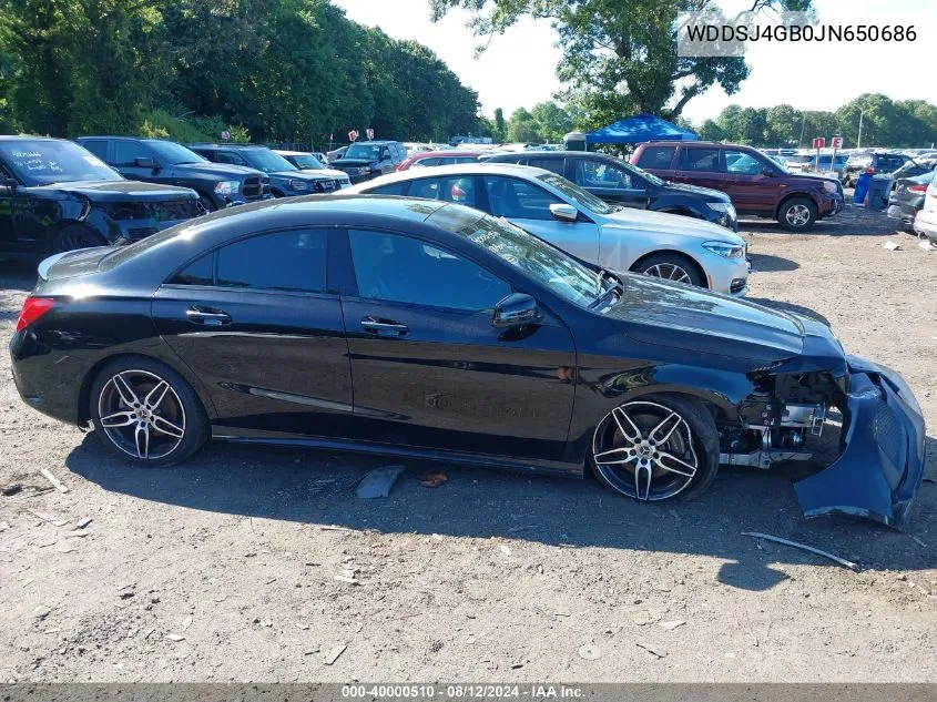 2018 Mercedes-Benz Cla 250 4Matic VIN: WDDSJ4GB0JN650686 Lot: 40000510