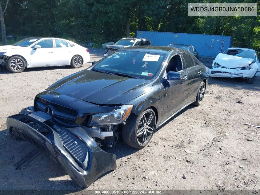 2018 Mercedes-Benz Cla 250 4Matic VIN: WDDSJ4GB0JN650686 Lot: 40000510