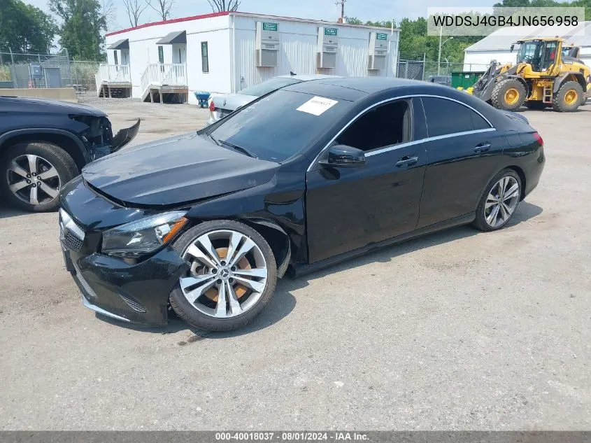 2018 Mercedes-Benz Cla 250 4Matic VIN: WDDSJ4GB4JN656958 Lot: 40018037