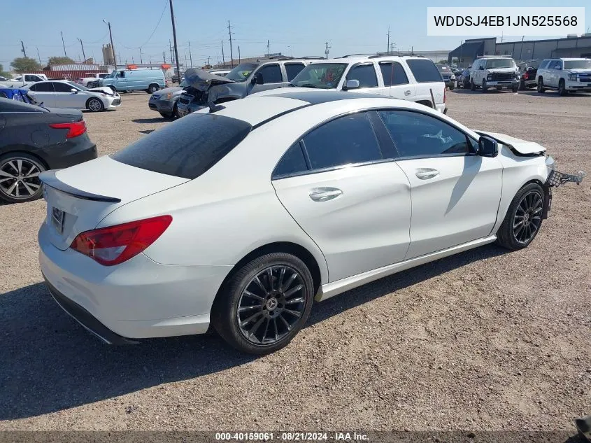 2018 Mercedes-Benz Cla 250 VIN: WDDSJ4EB1JN525568 Lot: 40159061