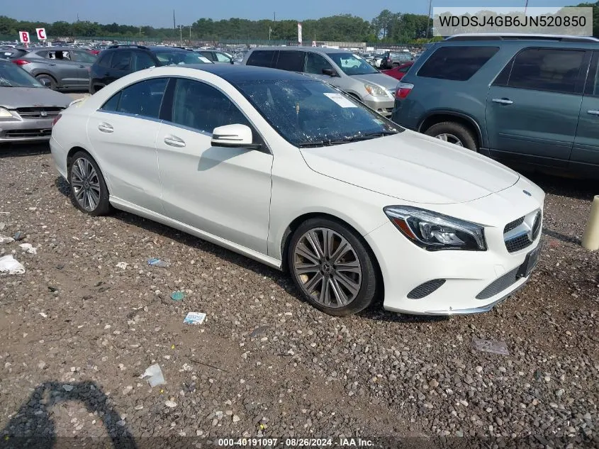 2018 Mercedes-Benz Cla 250 4Matic VIN: WDDSJ4GB6JN520850 Lot: 40191097