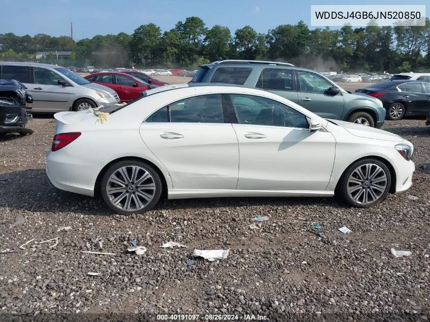 2018 Mercedes-Benz Cla 250 4Matic VIN: WDDSJ4GB6JN520850 Lot: 40191097