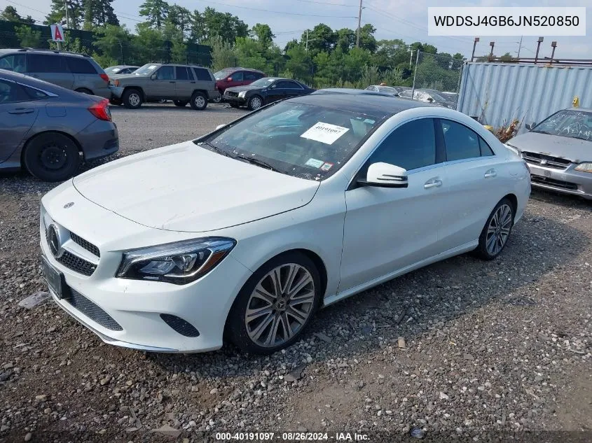 2018 Mercedes-Benz Cla 250 4Matic VIN: WDDSJ4GB6JN520850 Lot: 40191097