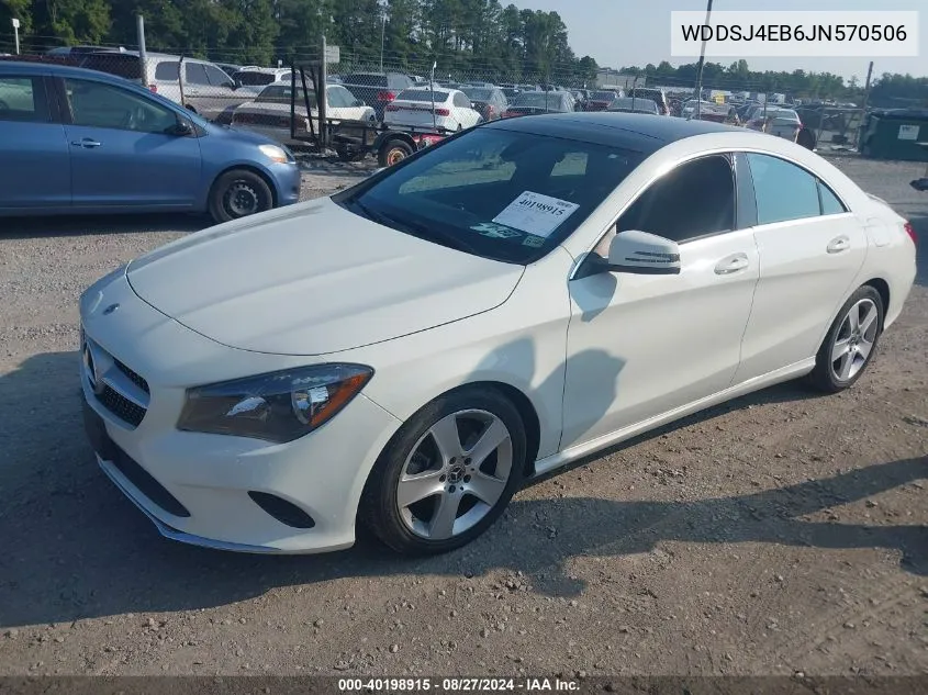 2018 Mercedes-Benz Cla 250 VIN: WDDSJ4EB6JN570506 Lot: 40198915