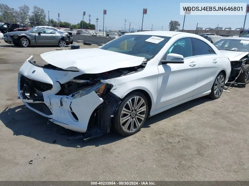 2018 Mercedes-Benz Cla 250 VIN: WDDSJ4EB5JN646801 Lot: 40233954