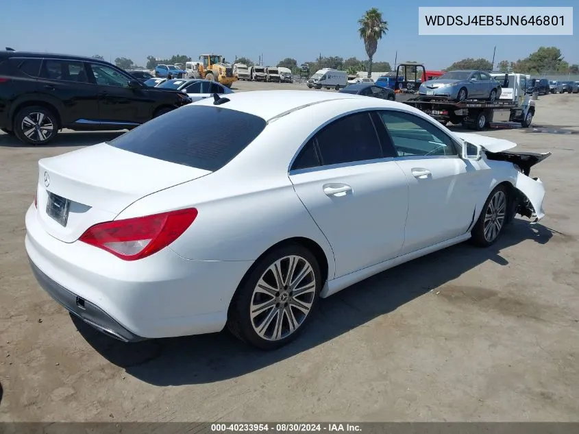 2018 Mercedes-Benz Cla 250 VIN: WDDSJ4EB5JN646801 Lot: 40233954