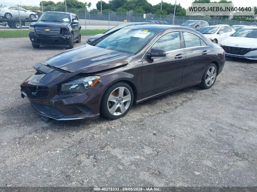 2018 Mercedes-Benz Cla 250 250 VIN: WDDSJ4EB6JN604640 Lot: 40275333