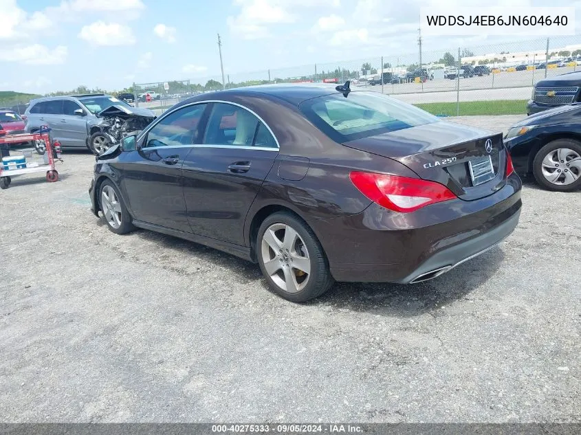 2018 Mercedes-Benz Cla 250 250 VIN: WDDSJ4EB6JN604640 Lot: 40275333