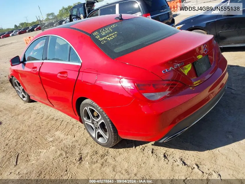 2018 Mercedes-Benz Cla 250 4Matic VIN: WDDSJ4GB9JN555138 Lot: 40275543