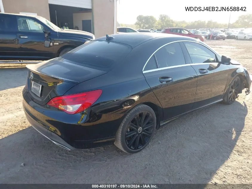 2018 Mercedes-Benz Cla 250 VIN: WDDSJ4EB2JN658842 Lot: 40310197