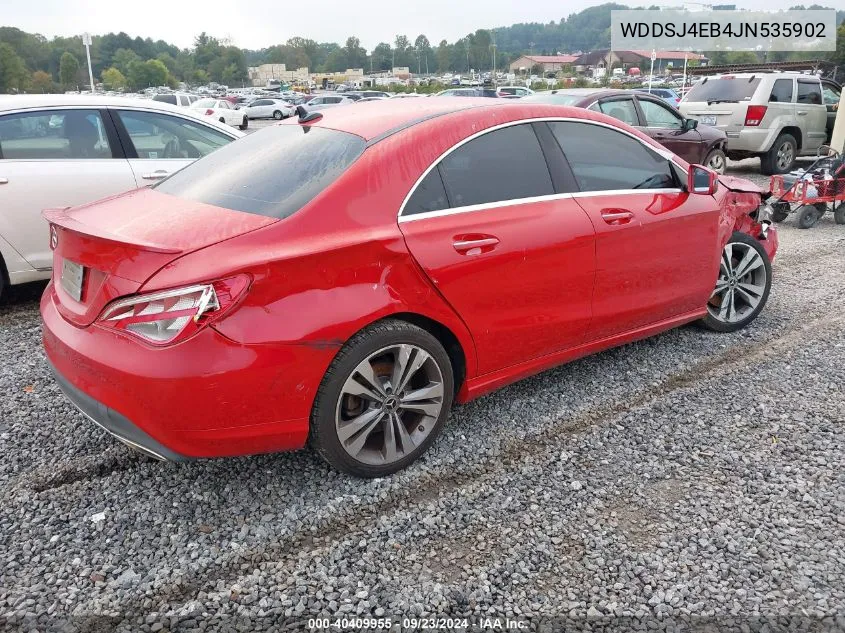 2018 Mercedes-Benz Cla 250 VIN: WDDSJ4EB4JN535902 Lot: 40409955