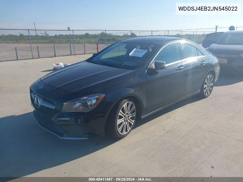 2018 Mercedes-Benz Cla 250 VIN: WDDSJ4EB2JN545022 Lot: 40411467