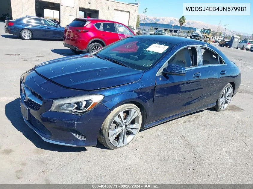 2018 Mercedes-Benz Cla 250 VIN: WDDSJ4EB4JN579981 Lot: 40458771