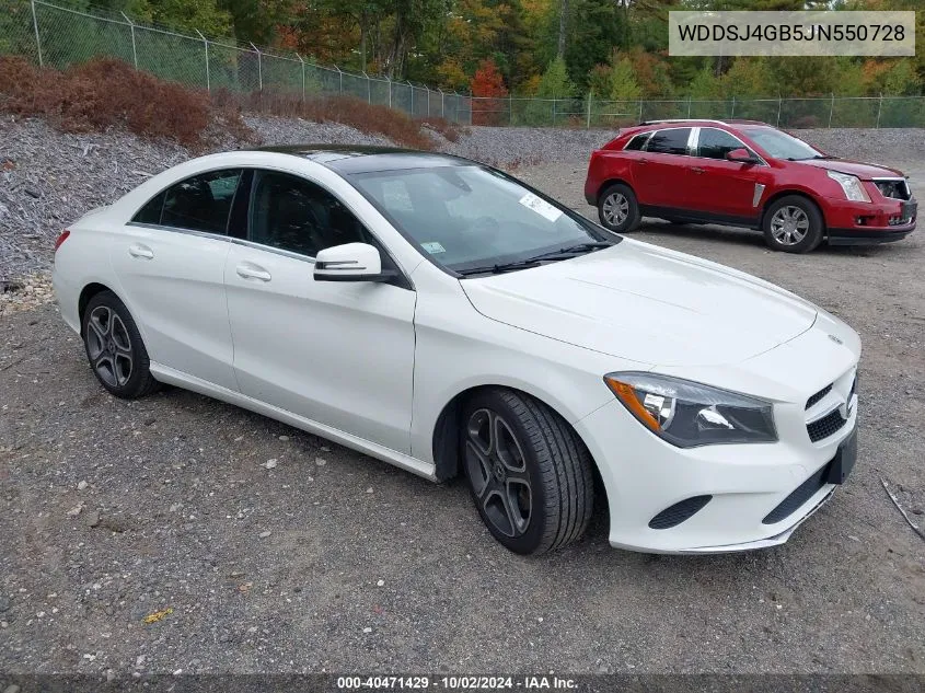 2018 Mercedes-Benz Cla 250 4Matic VIN: WDDSJ4GB5JN550728 Lot: 40471429