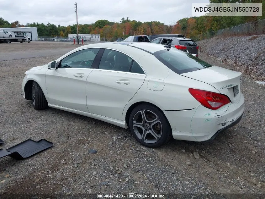 2018 Mercedes-Benz Cla 250 4Matic VIN: WDDSJ4GB5JN550728 Lot: 40471429