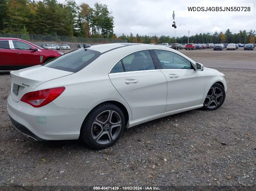 2018 Mercedes-Benz Cla 250 4Matic VIN: WDDSJ4GB5JN550728 Lot: 40471429