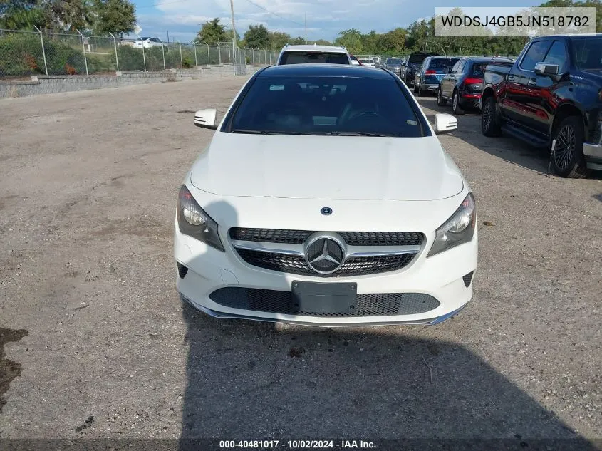 2018 Mercedes-Benz Cla 250 4Matic VIN: WDDSJ4GB5JN518782 Lot: 40481017