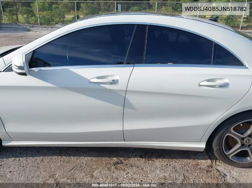 2018 Mercedes-Benz Cla 250 4Matic VIN: WDDSJ4GB5JN518782 Lot: 40481017